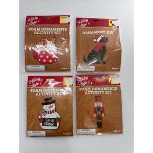 Holiday Style Foam Ornaments Activity Kit Set Of 4 Christmas Bundle Crafts Dog